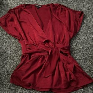 Express Women’s Satin Wrap Top